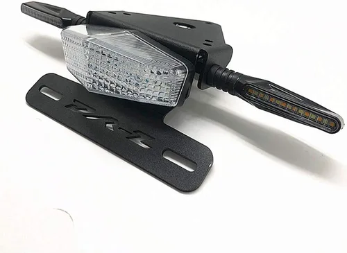 Soporte de matrícula, eliminador de guardabarros, organizador trasero, luces LED de freno y señal de giro para Suzuki DRZ400 S/SM DR-Z (Transparente)