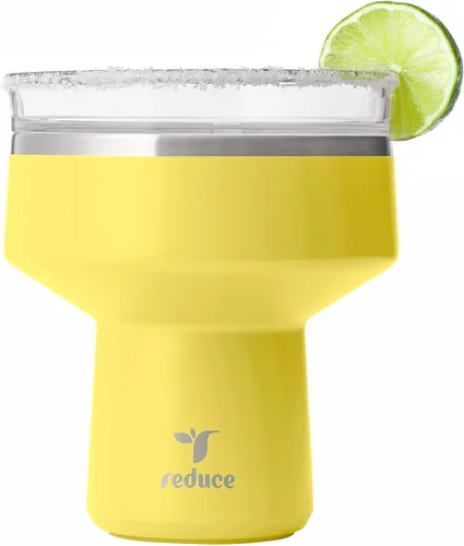 Reduce Saltini - Vaso de cóctel de 16 onzas, vaso aislado de Margarita con tapa, mantiene las bebidas frías durante 10 horas, alternativa al vaso de