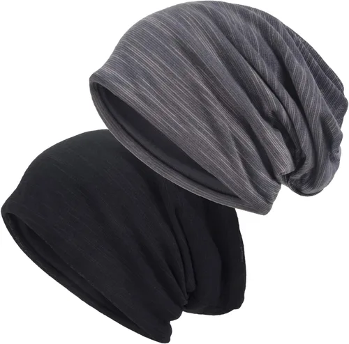Miniatura 10 de EINSKEY Gorro ligero holgado para hombres y mujeres, gorro de algodón fino de gran tamaño, gorro de quimioterapia, gorro para dormir nocturno