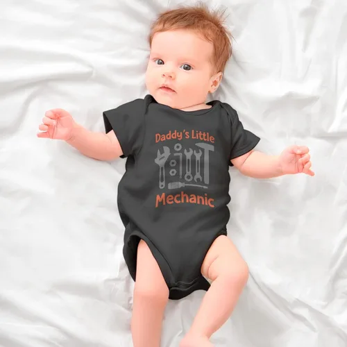 Miniatura 3 de EGDKids - Body de bebé con cita mecánica para papá, color negro (R45)