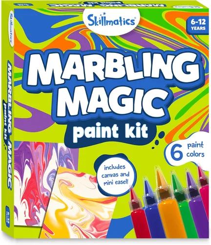 Miniatura 7 de Skillmatics Kit de pintura mágica de mármol para niños, actividades de arte y manualidades para niñas y niños, kit de mármol de agua, kits