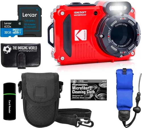 KODAK PIXPRO WPZ2 Cámara digital con WiFi, resistente al agua, a prueba de golpes, a prueba de polvo, zoom óptico 4X, 1080P, cámara de video Full HD