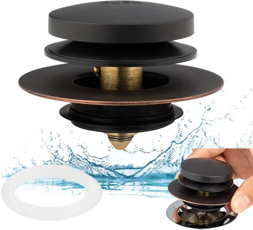 Miniatura 10 de Artiwell Tapón Universal de Drenaje de Baño Tip Toe y Cubierta, Tapón de Drenaje de Bañera, Reemplaza Desagües de Levantar y Girar, Tip-Toe y Níquel