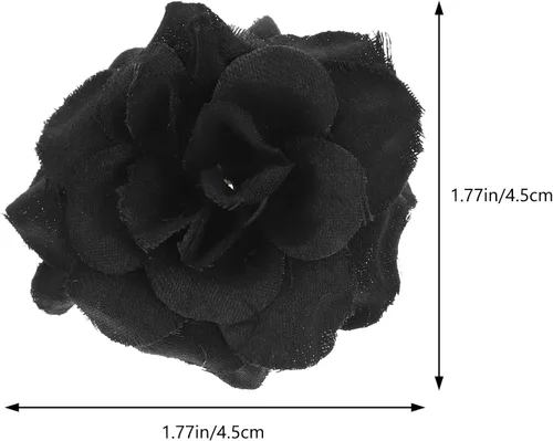 Miniatura 2 de BESPORTBLE 50 piezas de rosas artificiales negras a granel, rosas falsas para decoración de boda, novia, bricolaje, seda