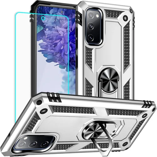 Miniatura 21 de Yiakeng Funda para Samsung Galaxy S20 FE, funda Galaxy S20 FE 5G con protector de pantalla HD, fundas protectoras de grado militar con anillo