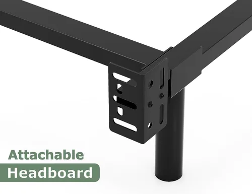 Miniatura 4 de Bedsnus Base de cama de tamaño individual, marco de cama Metal Basics de 9 pulgadas, base de alto perfil para somier, soporte de 6 patas, sin ruido