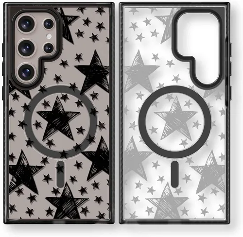 Miniatura 220 de Rosarnnah Funda compatible con Samsung Galaxy S24 Ultra, bonita estética, a la moda, divertida funda con estampado de gatito y gato, duradera a