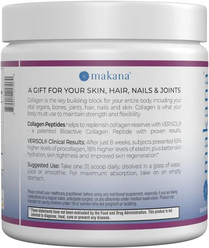Miniatura 3 de Makana Péptidos de colágeno Plus – con Verisol®, vitamina C, ácido hialurónico y aminoácidos – Apoya el cabello, la piel, las uñas