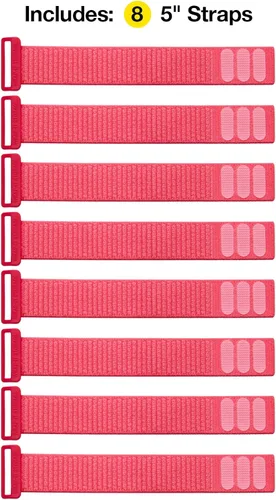 Miniatura 3 de Correas de cinta de almacenamiento Wrap-It - 12.7 cm (paquete de 8) Coral - Organizador de cables de electrodomésticos y bridas para cargadores