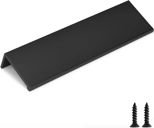 Miniatura 17 de Goldenwarm - Paquete de 10 tiradores negros de 2-1/2 pulgadas con borde de dedo, tiradores para cajones de cocina, color negro mate, manijas