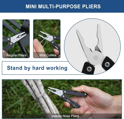Miniatura 9 de NexTool Mini multiherramienta - Llavero 9 en 1 multiherramienta con alicates de punta de aguja, tijeras, extractor SIM y destornilladores