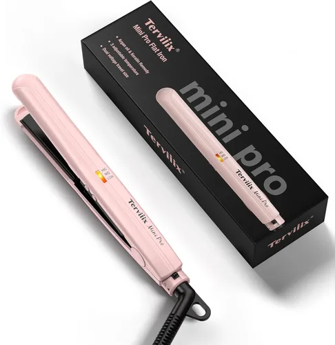 Miniatura 10 de Terviiix Mini plancha plana para cabello corto, temperatura ajustable, 1/2 pulgada, mini alisador de pelo de viaje de cerámica portátil