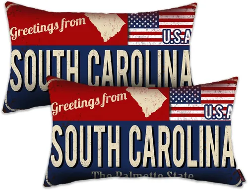 Miniatura 39 de Juego de 2 fundas de almohada de Florida de 12 x 20 pulgadas, decoración de recuerdo de Florida, funda de almohada lumbar con diseño de bandera