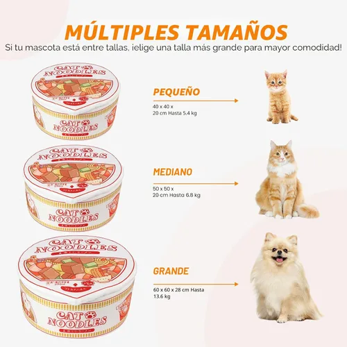 Miniatura 6 de 寵幸 Cama de Fideos Ramen para Perros y Gatos, Mantiene el Calor y Súper Suave Nido Creativo para Mascotas para Gatos de Interior, Cojín Extraíble