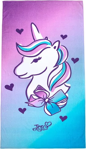 Jay Franco Nickelodeon JoJo Siwa Unicorn Wash - Toalla grande de baño/piscina/playa para niños, con unicornio, toalla de algodón súper suave y
