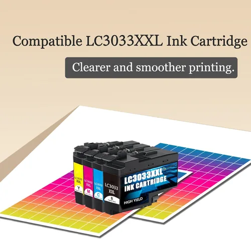 Miniatura 3 de LC3033XXL - Cartuchos de tinta de alto rendimiento BK/C/M/Y (paquete de 4) compatibles con Brother LC3033 Reemplazo de tinta para Brother LC3033XXL