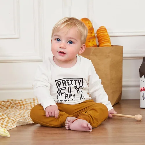Miniatura 3 de Engofs Conjunto de sudadera de manga larga para bebé niño y niña, 2 piezas, sudadera de manga larga para otoño e invierno
