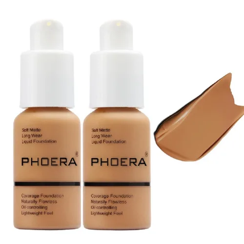 Miniatura 16 de PHOERA Foundation, Base Líquida Mate Suave Impecable 24 HR Control de Aceite Corrector Foundation Maquillaje. (1 Pza-102- Nude)