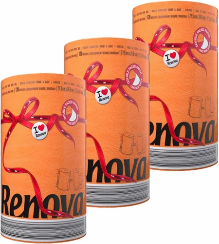 Miniatura 11 de Renova - Juego de rollos de toallas de papel, 2 rollos, 2 capas, 120 hojas altamente absorbentes, eleva tu imagen con estilo profesional y Azul
