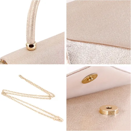 Miniatura 6 de Naimo Bolso de mano de cristal brillante con asa superior bolso de hombro cruzado para boda fiesta novia