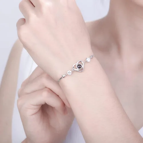 Miniatura 41 de Godchoices Pulsera de fotos personalizada, pulsera de proyección de fotos con imagen en el interior, collar con texto en inglés "I Love You