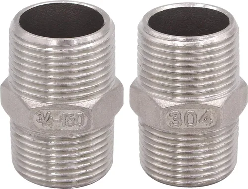 Miniatura 7 de Pezón hexagonal macho de 1/8 pulgadas NPT – Acero inoxidable 304 roscado para kit de preparación, aplicación de tubería casera (paquete de 5)