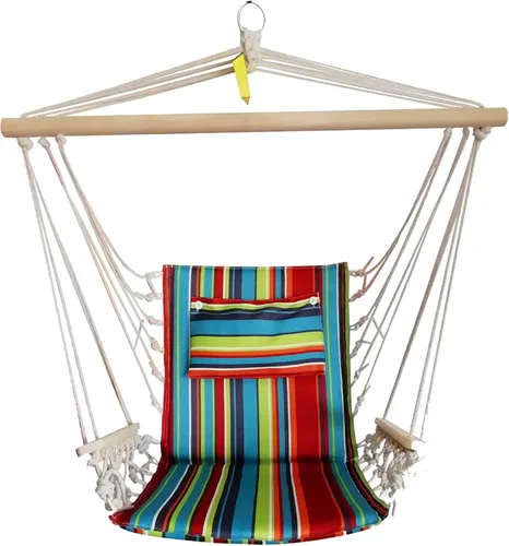 Miniatura 7 de Silla hamaca colgante con cuerda columpio, 12 patrones, tela cómoda y transpirable de calidad, para interiores y exteriores, patrón de espiga gris