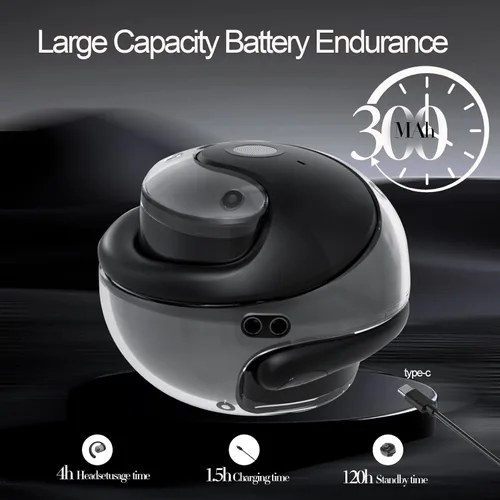 Miniatura 4 de Auriculares de oído abierto inalámbricos Bluetooth 5.4, OWS Auriculares colgantes inalámbricos con ganchos para los oídos y micrófono, IPX5