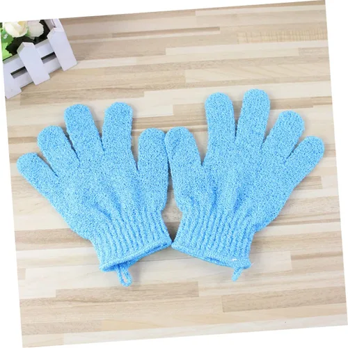 Miniatura 4 de FRCOLOR 1 par de guantes exfoliantes para el cuerpo, guantes de baño, guantes de baño, guantes de ducha, guantes de spa, toalla blanca exfoliante
