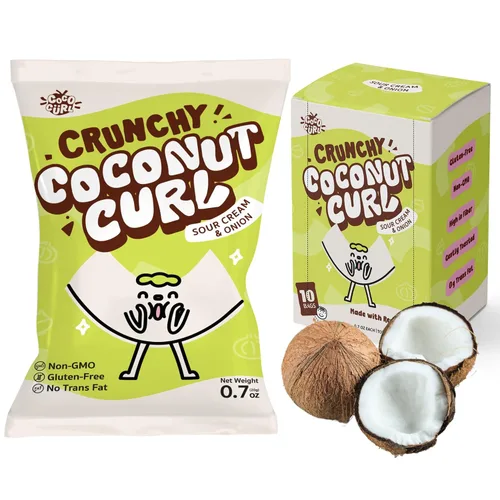 Miniatura 8 de COCOCURL Chips de Coco Crujientes Originales Artesanales – Aperitivo Saludable Sin Azúcar, A Base de Plantas, Sin Gluten, Coco Suavemente Tostado