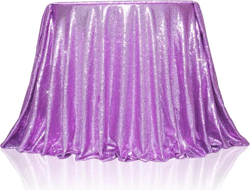 Miniatura 35 de PartyDelight Mantel de lentejuelas redondo de 50 pulgadas, color dorado claro, adorno de mesa para decoración de bodas, fiestas, cumpleaños