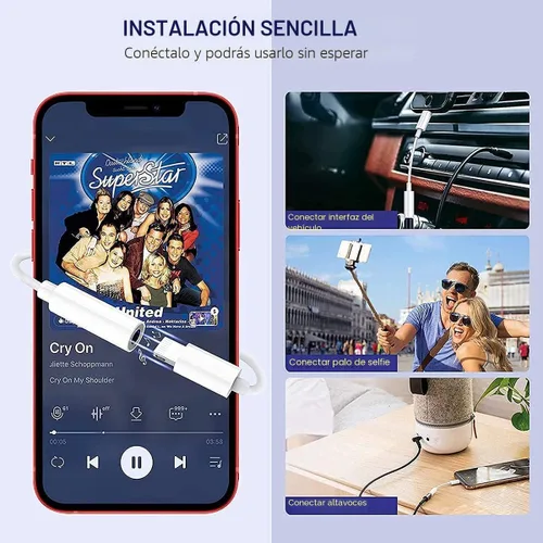 Miniatura 7 de [Certificado MFi de Apple] Adaptador de auriculares Apple iPhone 14 Pro Max, paquete de 2 conectores Lightning a conector de auriculares de 0.138