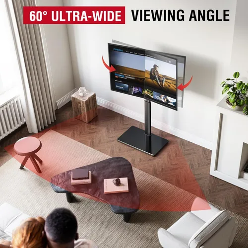 Miniatura 3 de AOKCOS Soporte giratorio de suelo para televisores de 32 a 65 pulgadas, soporte de TV pequeño de esquina ajustable de 8 niveles para sala