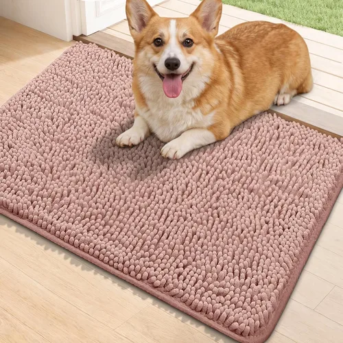 Miniatura 53 de Bcoimo Tapete súper absorbente para puerta de perro, 30 x 20 pulgadas, tapete antideslizante para patas fangosas, alfombras para mascotas para patas