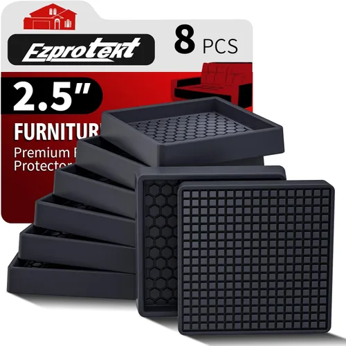 Miniatura 32 de Ezprotekt Almohadillas Antideslizantes para Muebles, 8 Piezas Copas de Ruedas de Goma Antideslizantes de 2.5", Posavasos Antideslizantes