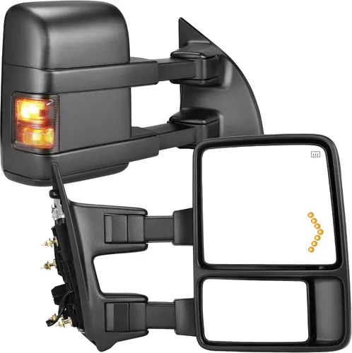 Miniatura 10 de YITAMOTOR Espejos de remolque compatibles con Ford F250 F350 F450 F550 Super Duty 2008-2016, señal de giro LED con calefacción eléctrica, manual