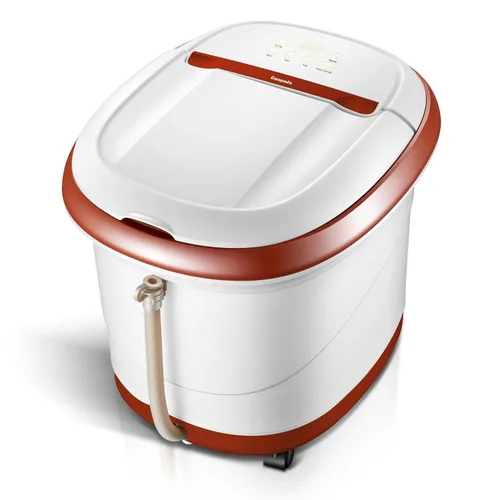 Carepeutic Masajeador automático de agua con masaje de calor, burbujas y rodamiento, bañera eléctrica de remojo de pies con calentamiento de agua y