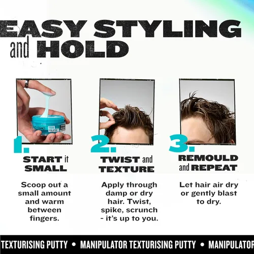 Miniatura 6 de Bed Head by TIGI Manipulator - Masilla texturizadora, masilla de peinado de sujeción firme para cabello corto a mediano, tamaño de viaje, 1.06 onzas