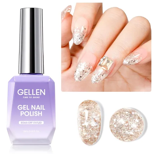 Miniatura 25 de GELLEN Gel constructor de uñas de grado de salón, 5 en 1, sin hema, gel constructor transparente para fortalecedor de ápice de uñas, 0.7 onzas Gel