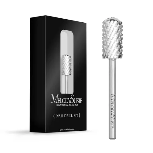 Miniatura 46 de MelodySusie Brocas de uñas de seguridad, brocas de carburo de 2,38 mm de barril grande y parte superior redonda y suave, adecuadas para manicura