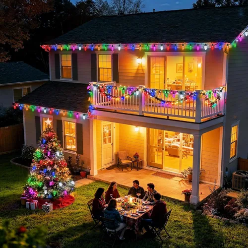 Miniatura 5 de iBaycon Luces de Navidad RGB C9, 65 pies, 100 luces LED que cambian de color, control remoto conectable, impermeable, al aire libre, cadena de luces
