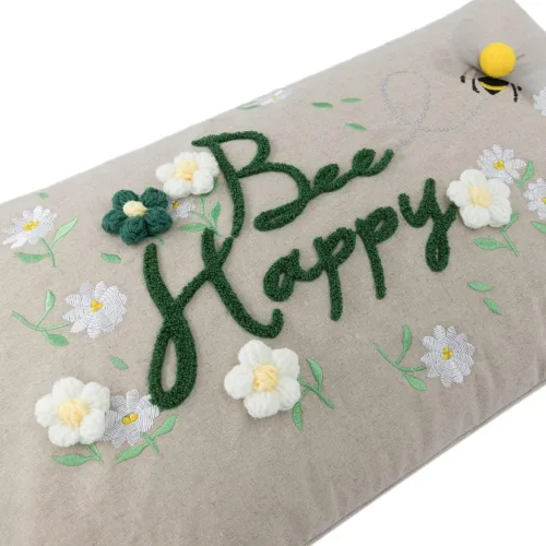 Miniatura 3 de KINGROSE Funda de almohada con diseño de abeja de miel, funda de cojín bordada para sofá, dormitorio, sofá, sala de estar, 14 x 24 pulgadas
