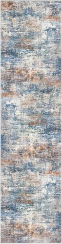 Miniatura 1089 de IOHOUZE Alfombra abstracta lavable de 3 x 12 pies para pasillos, antideslizante para cocina, camino de entrada de lana sintética para interiores