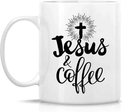 Miniatura 85 de Retreez Taza divertida – This Girl Runs on Coffee + Jesus - Tazas de café de cerámica de 11 onzas – Divertido, sarcasmo, sarcástico, motivacional
