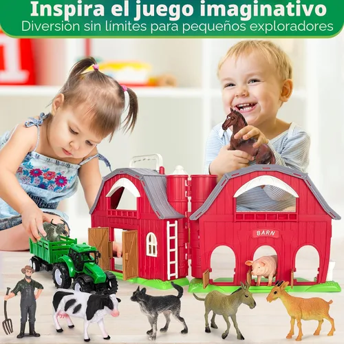 Miniatura 4 de Juguetes de Animales de Granja para Niñas y Niños Pequeños de 1, 2, 3, 4, 5 Años, Gran Granero Rojo de Granja con Figuras de Animales y Juguete