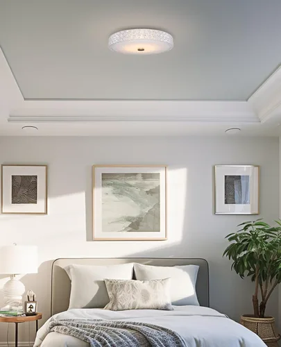 Miniatura 5 de Kira Home Maxine - Lámpara de techo de cristal transparente integrada moderna de 15 pulgadas (25 W), luz blanca cálida de 3000 K de bajo perfil