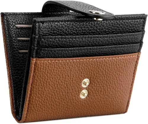 Miniatura 16 de BOSTANTEN - Billetera delgada para mujer, pequeña, con bloqueo RFID, tarjetero de cuero plegable con cremallera y bolsillo para monedas, Pequeña