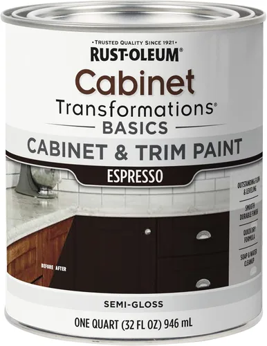 Miniatura 7 de Rust-Oleum 372012 Transformations Basics - Pintura para gabinetes y molduras, cuarto de galón, color negro