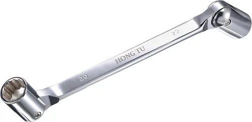 Miniatura 7 de uxcell Llave de cabeza flexible de 12 puntos, extremo de caja giratoria doble métrica de 0.315 in x 0.394 in, rotación CR-V de 180 grados