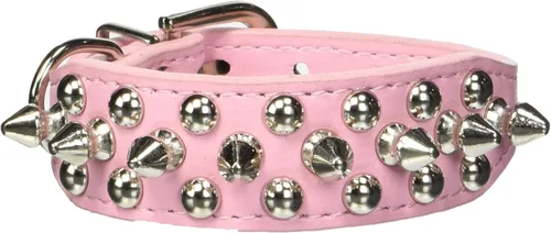 Miniatura 18 de Collar ajustable de piel sintética con remaches de clavos para gatos, cachorros y perros.